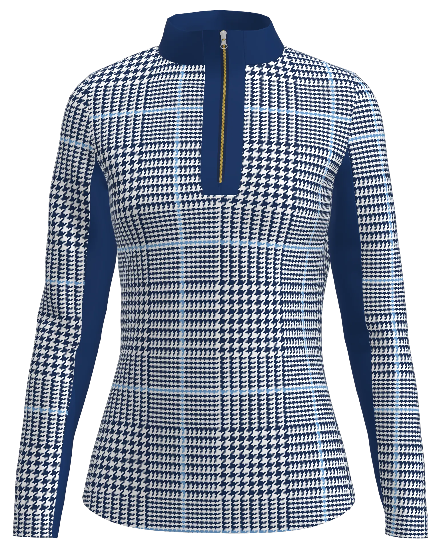 AB SPORT Women's Long Sleeve Glen Plaid Print UV40 Sun Shirt LS02-GPNB