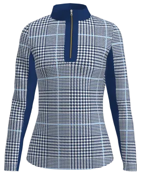 AB SPORT Women's Long Sleeve Glen Plaid Print UV40 Sun Shirt LS02-GPNB