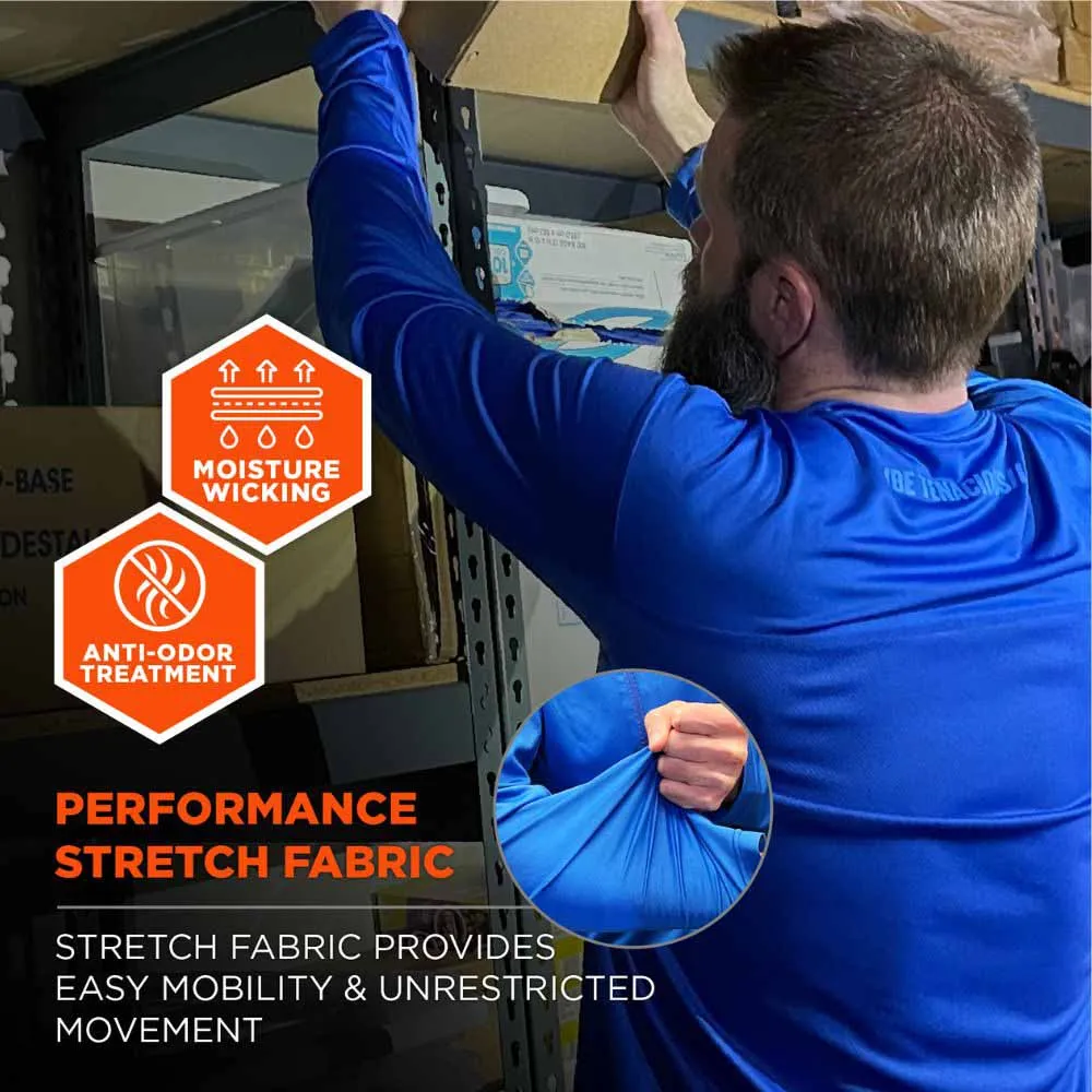 Ergodyne 12155 6689 XL Blue Cooling Long Sleeve Sun Shirt with UV Protection