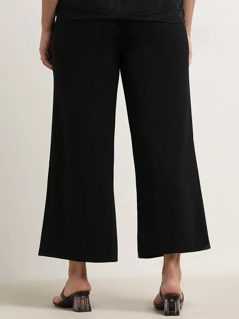 Gia Black Solid High-Rise Trousers