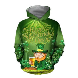 Happy St Patrick's Day Hoodie Sweater All Over Printed Shirt, Let Day Drink Beer Shirt