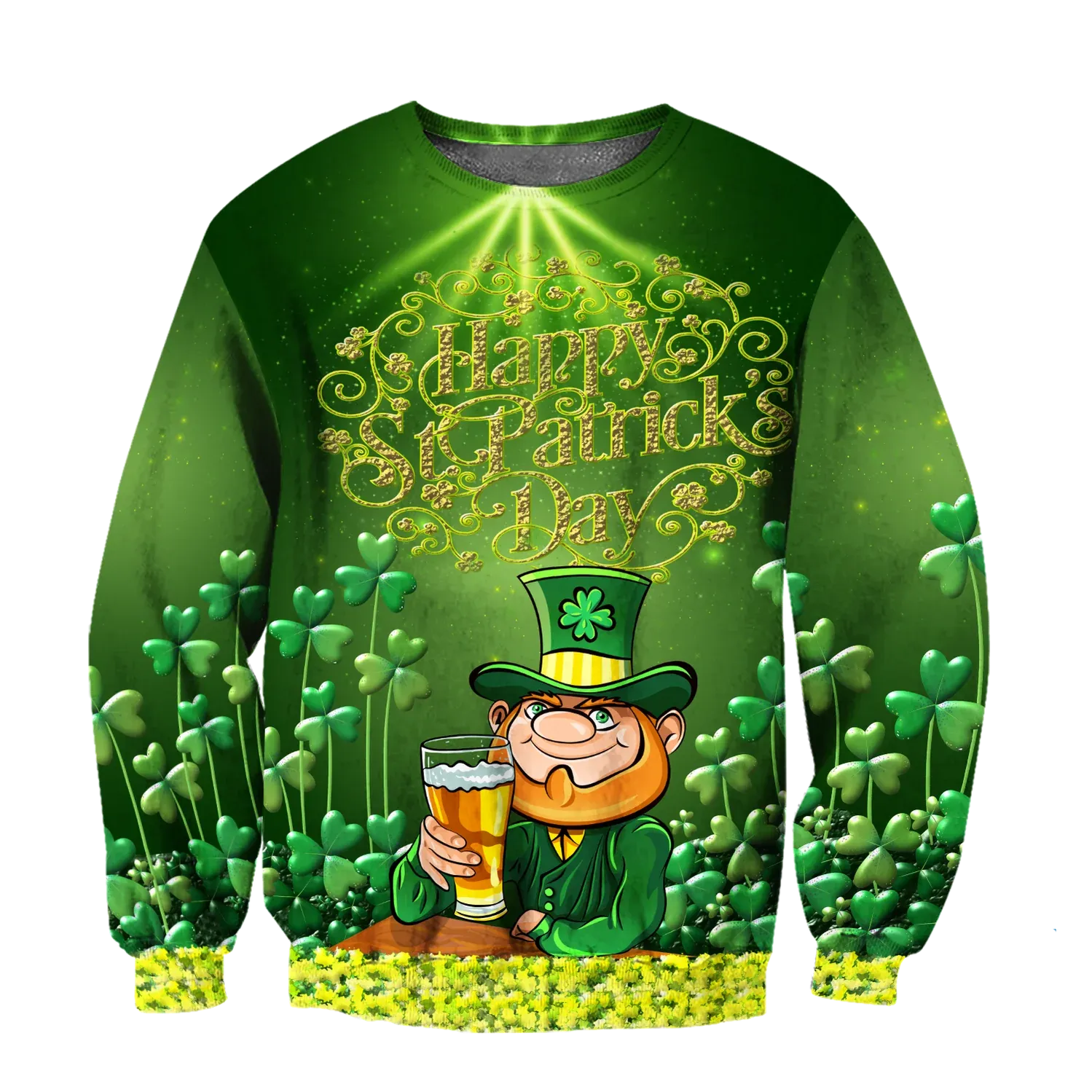 Happy St Patrick's Day Hoodie Sweater All Over Printed Shirt, Let Day Drink Beer Shirt