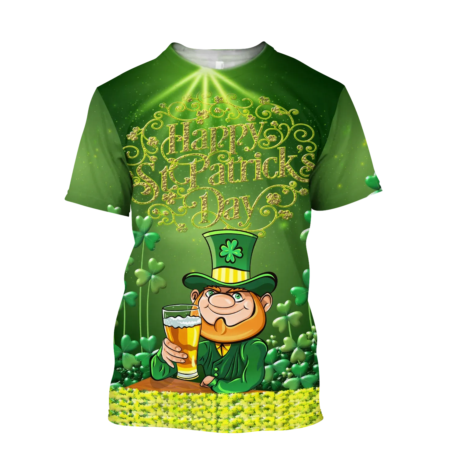 Happy St Patrick's Day Hoodie Sweater All Over Printed Shirt, Let Day Drink Beer Shirt