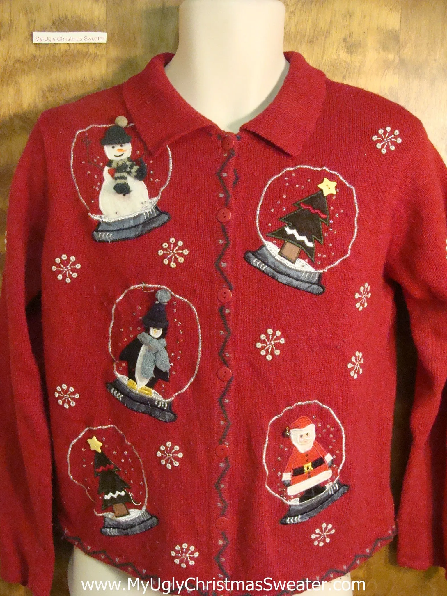 Holiday Snow Globes Tacky Christmas Sweater