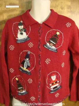 Holiday Snow Globes Tacky Christmas Sweater