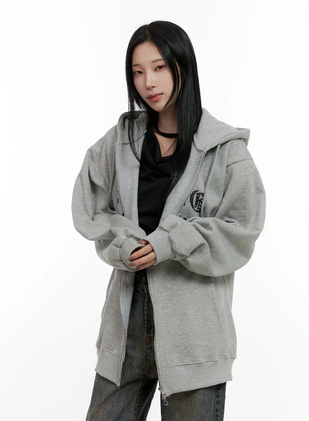 Urban Zip-Up Graphic Hoodie CN411