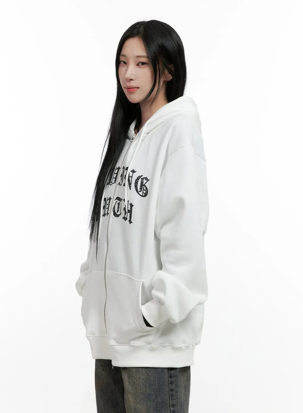 Urban Zip-Up Graphic Hoodie CN411