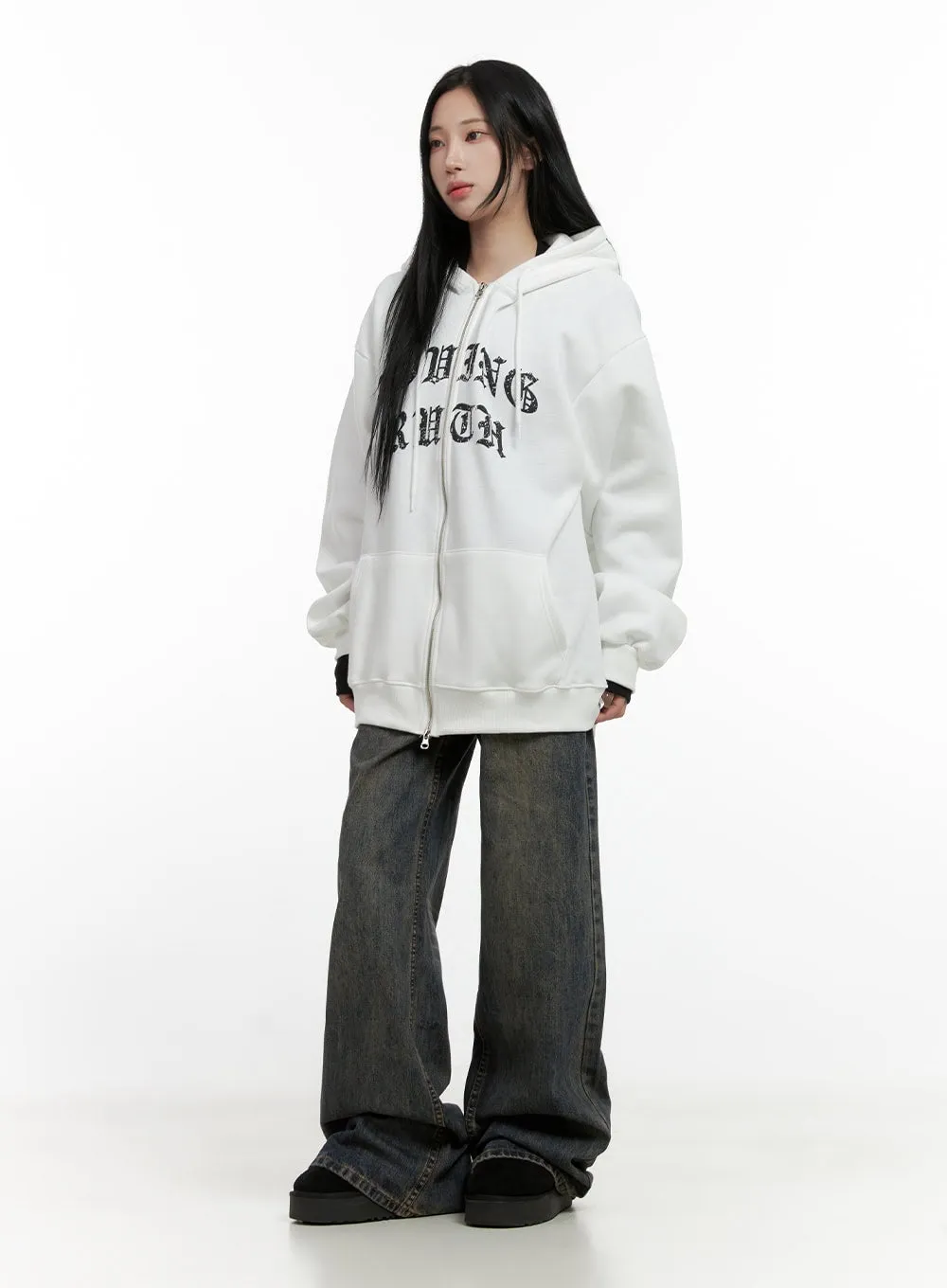 Urban Zip-Up Graphic Hoodie CN411
