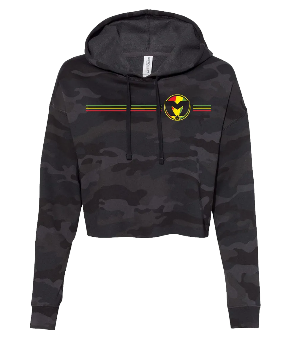 Women's Black Camo Crop Hoodie